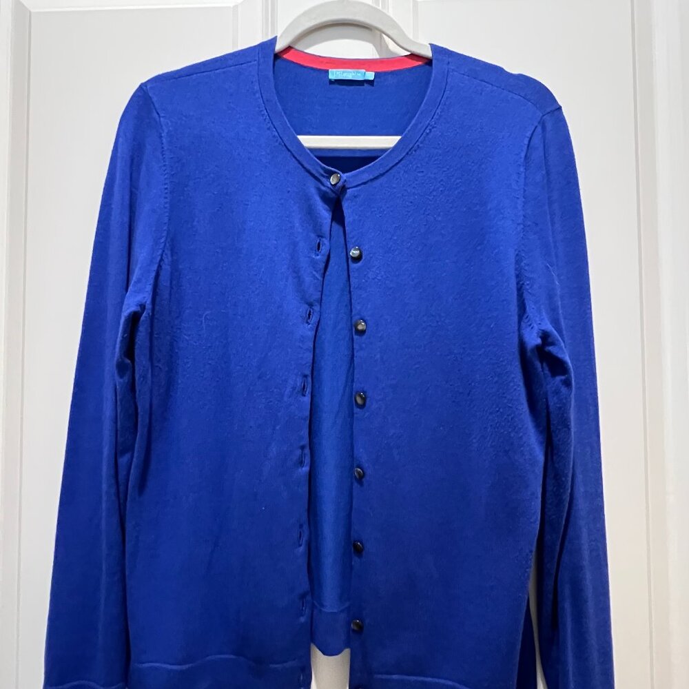 J McLaughlin Contemporary Bright Blue Cardigan Size M